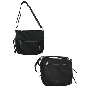 Co-Lab Black Nylon Crossbody Bag Adjustable Strap Multiple Zipper Pockets